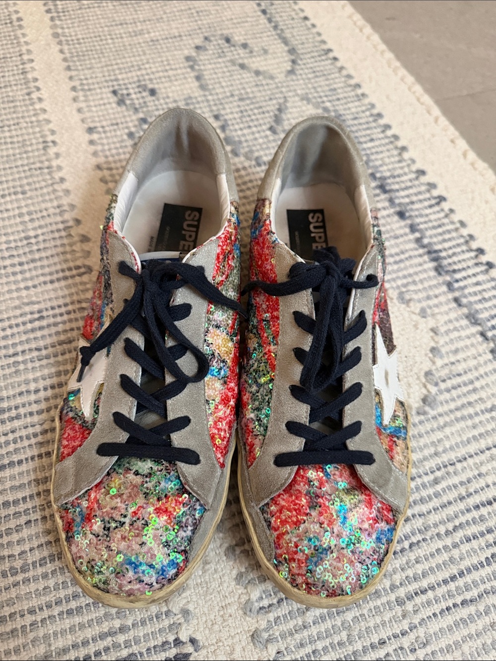 Golden Goose Sequin SuperStar Sneakers in Multicolor